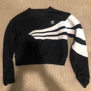 Addidas Women's Sweatshirt White Stripe Small